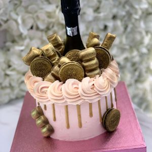 Pink Prosecco Drip Cake