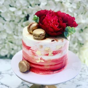 Red and Gold Buttecream Cake