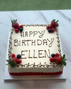 Square Berry Buttercream Cake