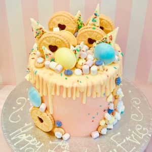 Biscuit Pastel Drip Cake