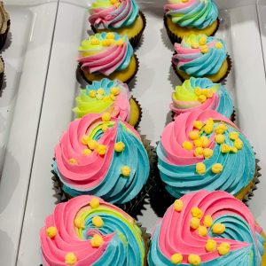 Rainbow Pride Bubblegum Cupcakes