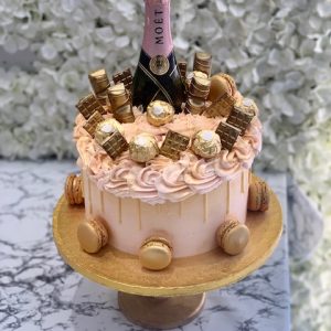 Pink Moet Drip Cake
