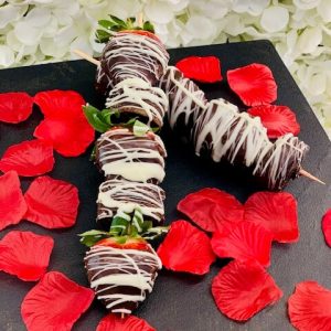Chocolate Ganache Strawberry Brownie Skewer