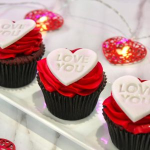Red Velvet Rose Cupcakes