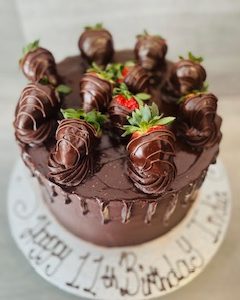 Chocolate Dipped Strawberry Cake