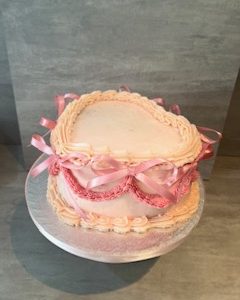 Vintage Heart  Buttercream Cake with Bows